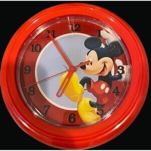 Mickey Mouse Red Wall Clock - 12 Inch Round Design * C05-f